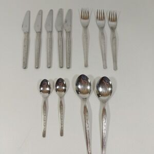 MCM 1960s Chromolit Solingen Flatware 12 Pieces Germany 18/8 Stainless Steel